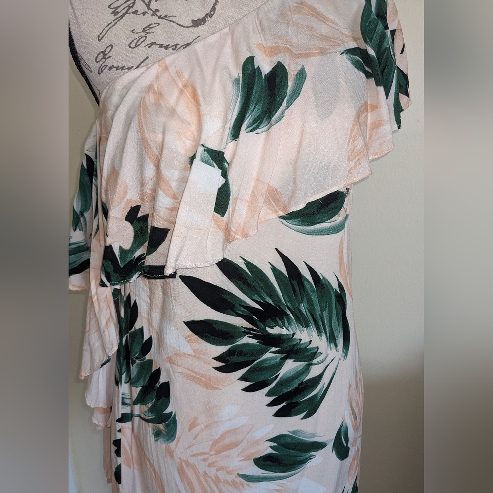 Scripted Ruffled One Shoulder Mini Dress Size Sma… - image 5